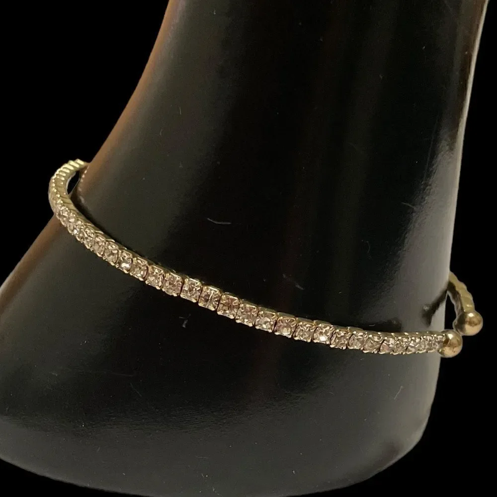Flexible Gold Rhinestone Bracelet
